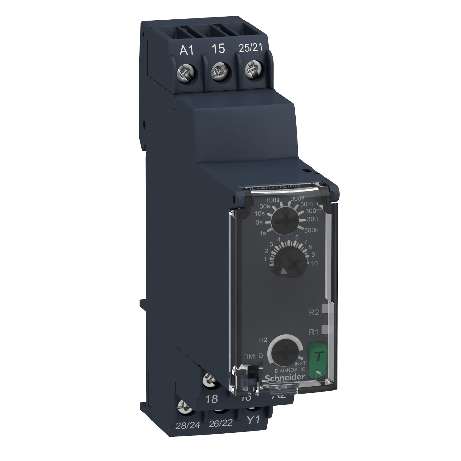 single function relay, Harmony Timer Relays, 8A, 2CO, 0.05s?300h, on delay and off delay, 24...240V AC DC