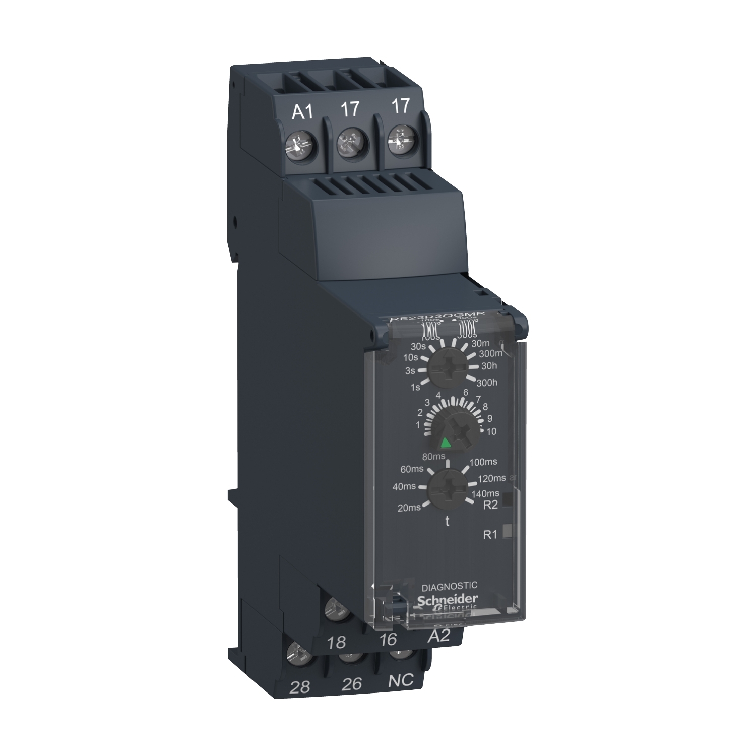 single function relay, Harmony Timer Relays, 8A, 2CO, 0.05s?300h, star delta, 24...240V AC DC