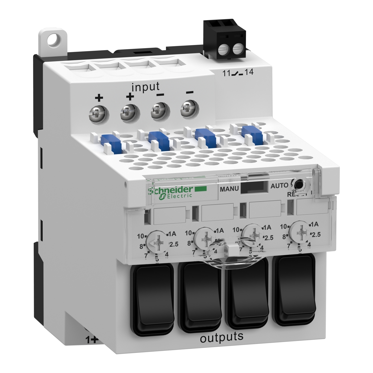 electronic protection module, phaseo ABL7 ABL8, 28 to 28.8V DC, 10A, for regulated SMPS, 2 pole breaking by channel
