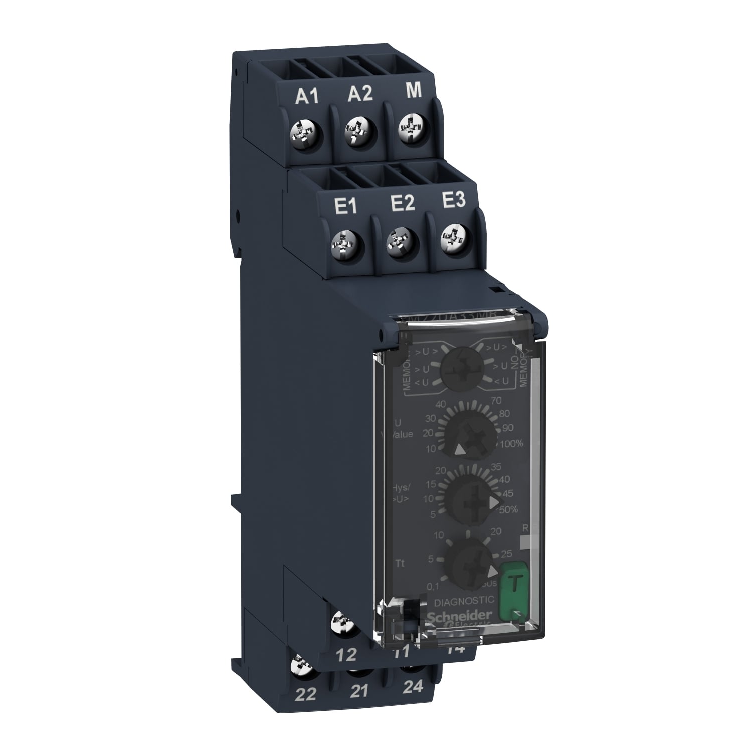 voltage control relay, Harmony Control Relays, 8A, 2CO, overvoltage or undervoltage detection, 15?500V AC DC, 24?240V AC DC
