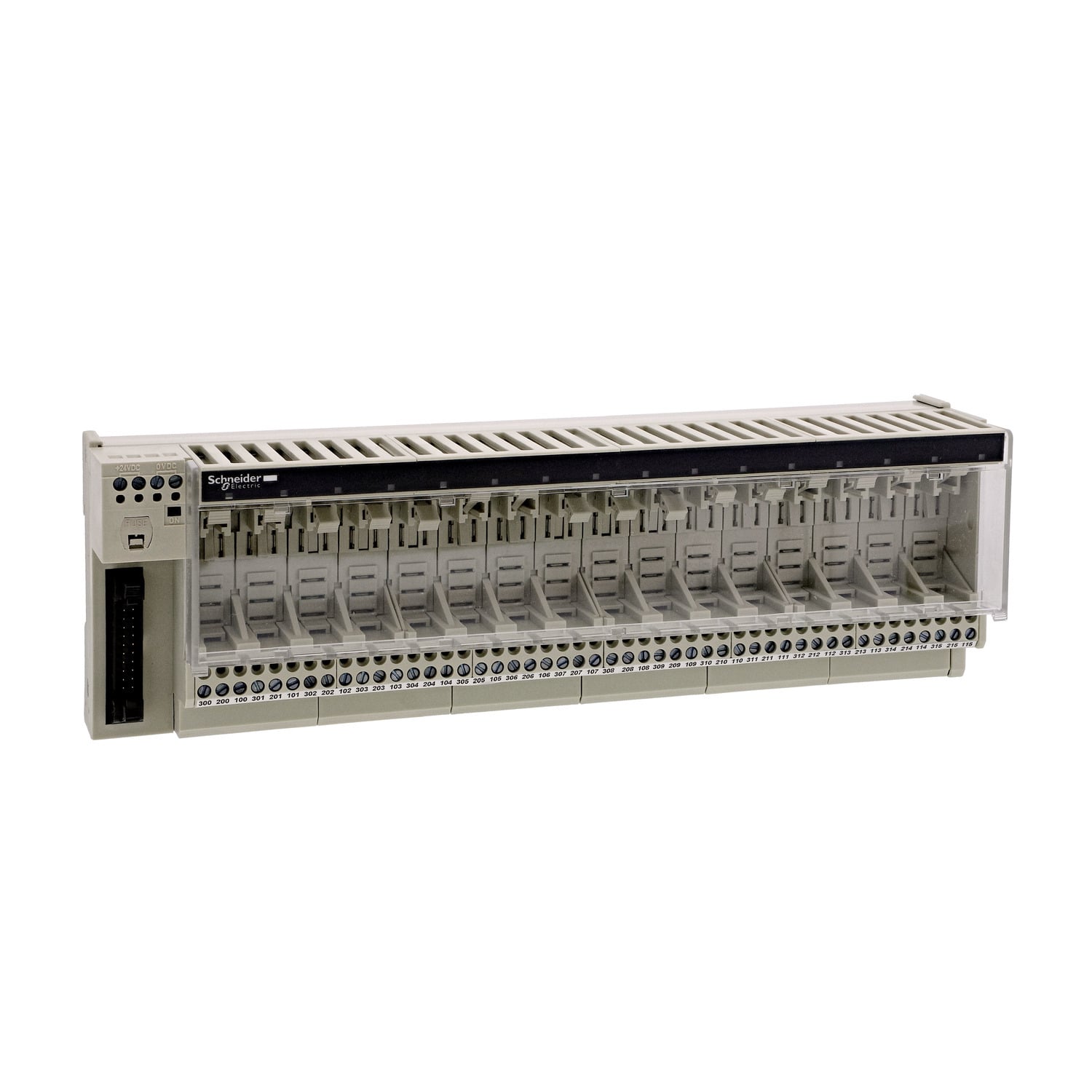 sub-base for plug-in relay ABE7 - 16 channels - relay 12.5 mm