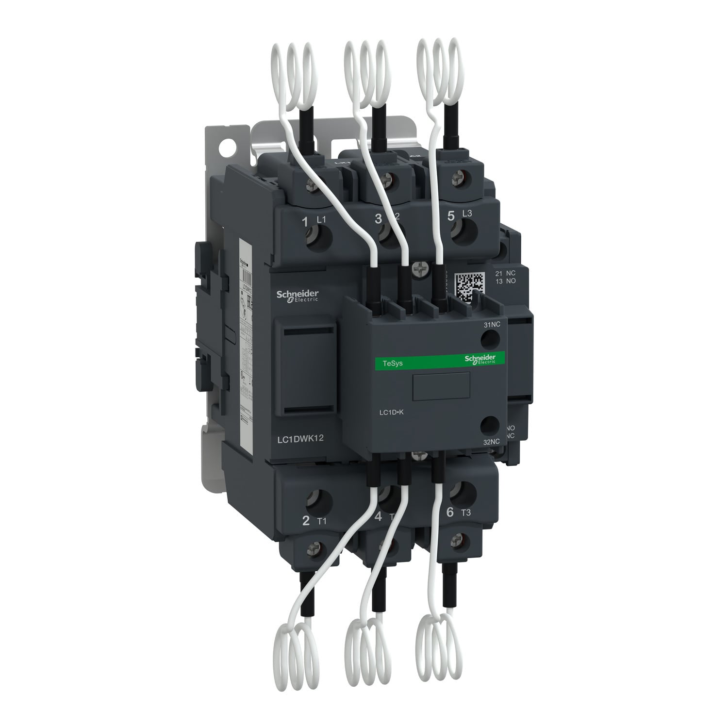 Capacitor contactor, Tesys Deca, 63kVAR at 400/415V 50Hz, 400V AC 50/60Hz coil, screw clamp terminals