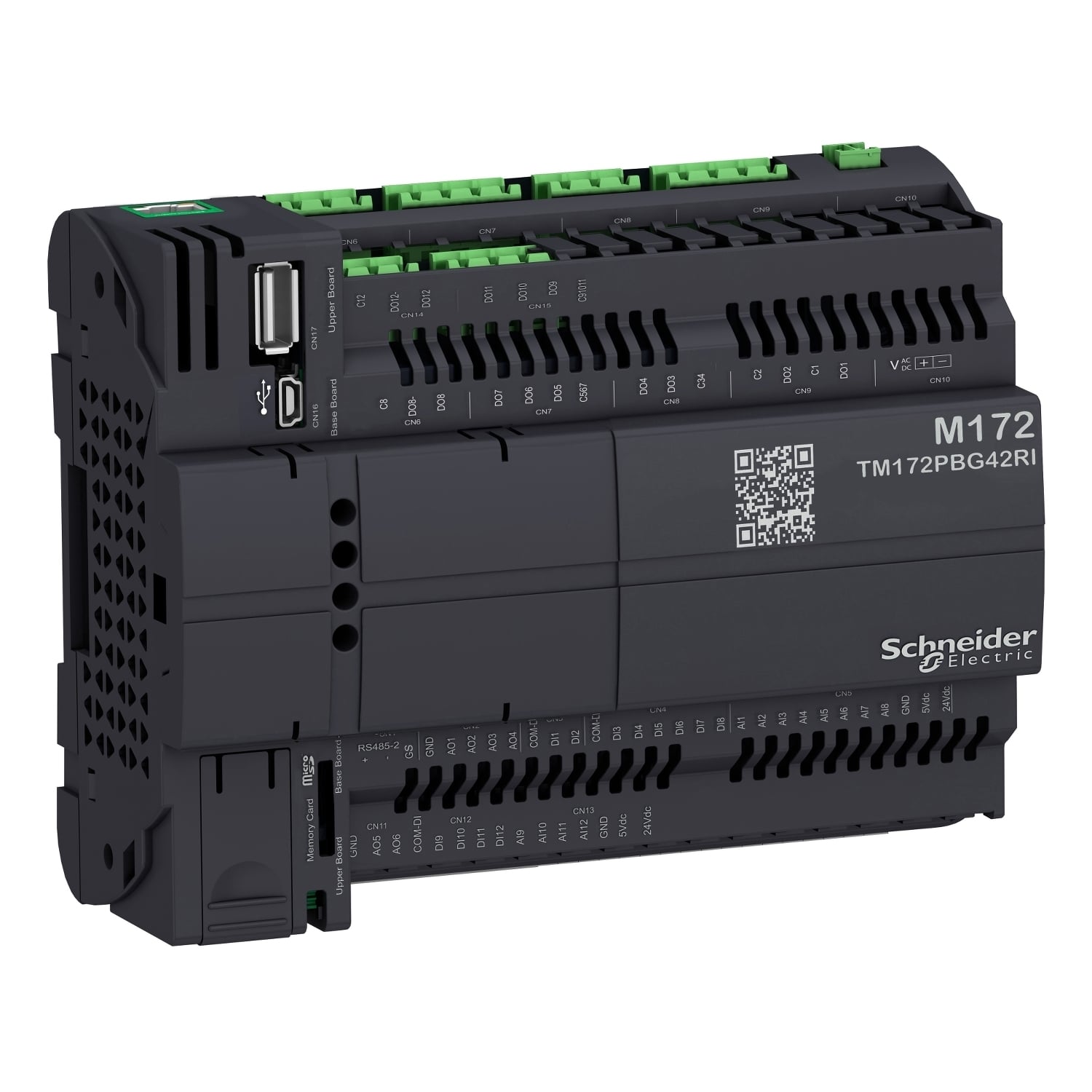 Controller, Modicon M171/M172/M173, performance, blind, 42 IO, Ethernet, isolated
