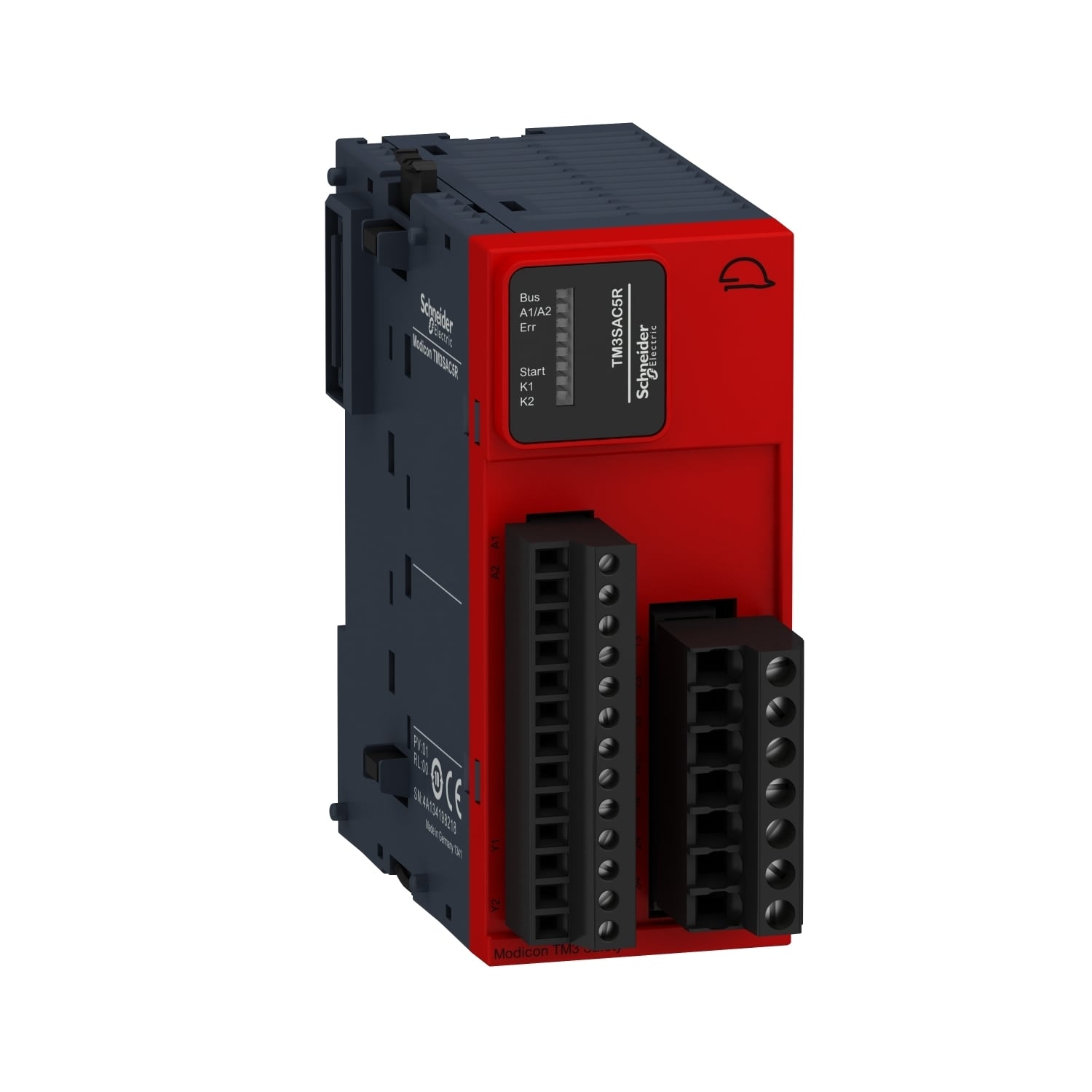 safety module, Modicon TM3, 1 function, Cat 3 PL d, SIL CL2, screw, 24V DC