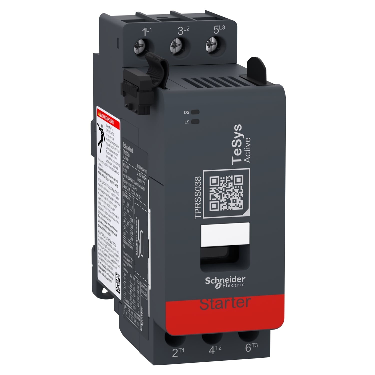 SIL motor starter, TeSys island, 40A at AC-1, 38A at AC-3, 18.5kW, 20hp, DOL type
