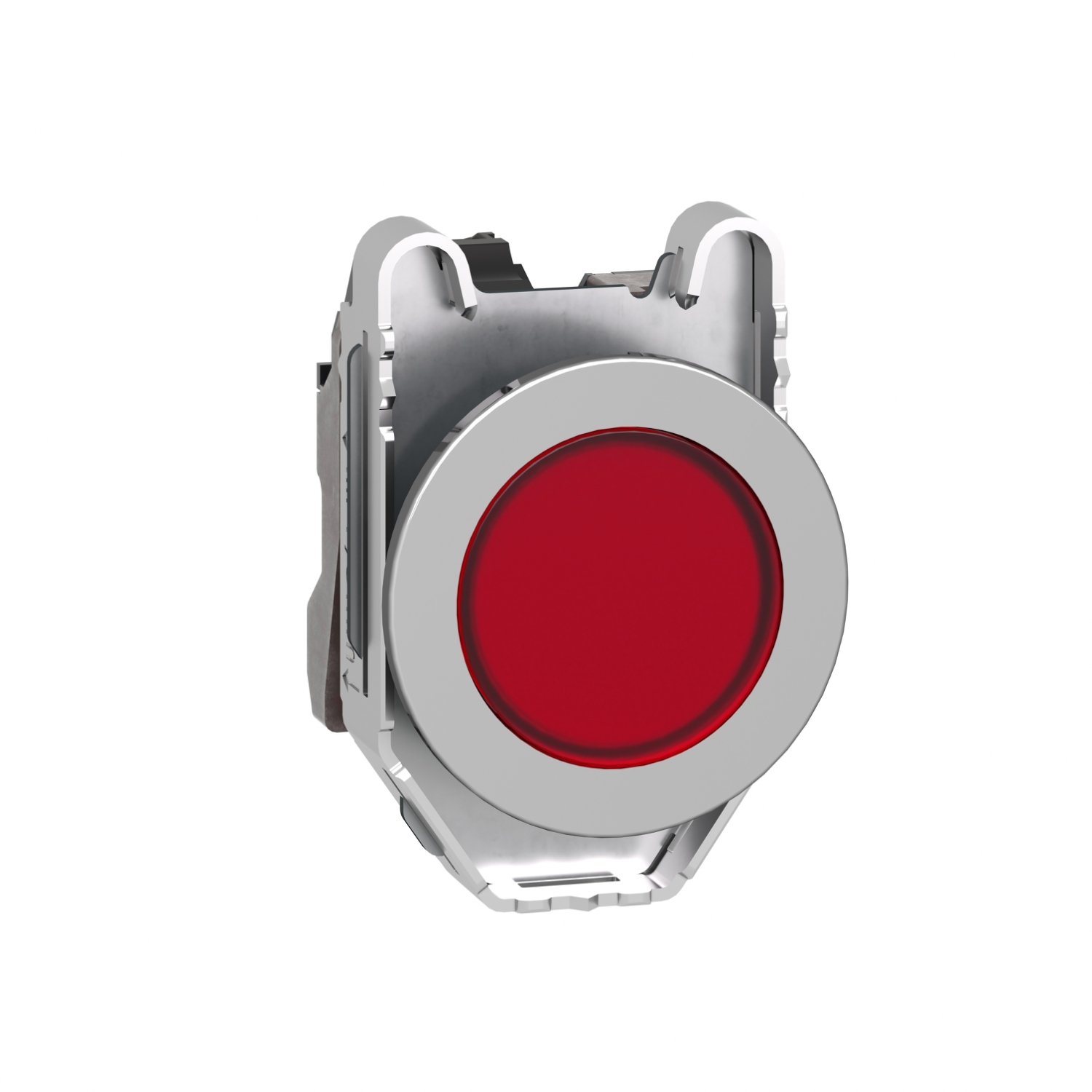 Pilot light, Harmony XB4,metal, red flush mounted, 30mm, universal LED, plain lens, 24V AC DC