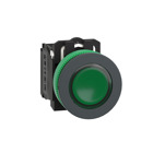 Illuminated push button, Harmony XB5, antimicrobial, plastic, green, 30mm, universal LED, 1NO + 1NC, 24V AC DC