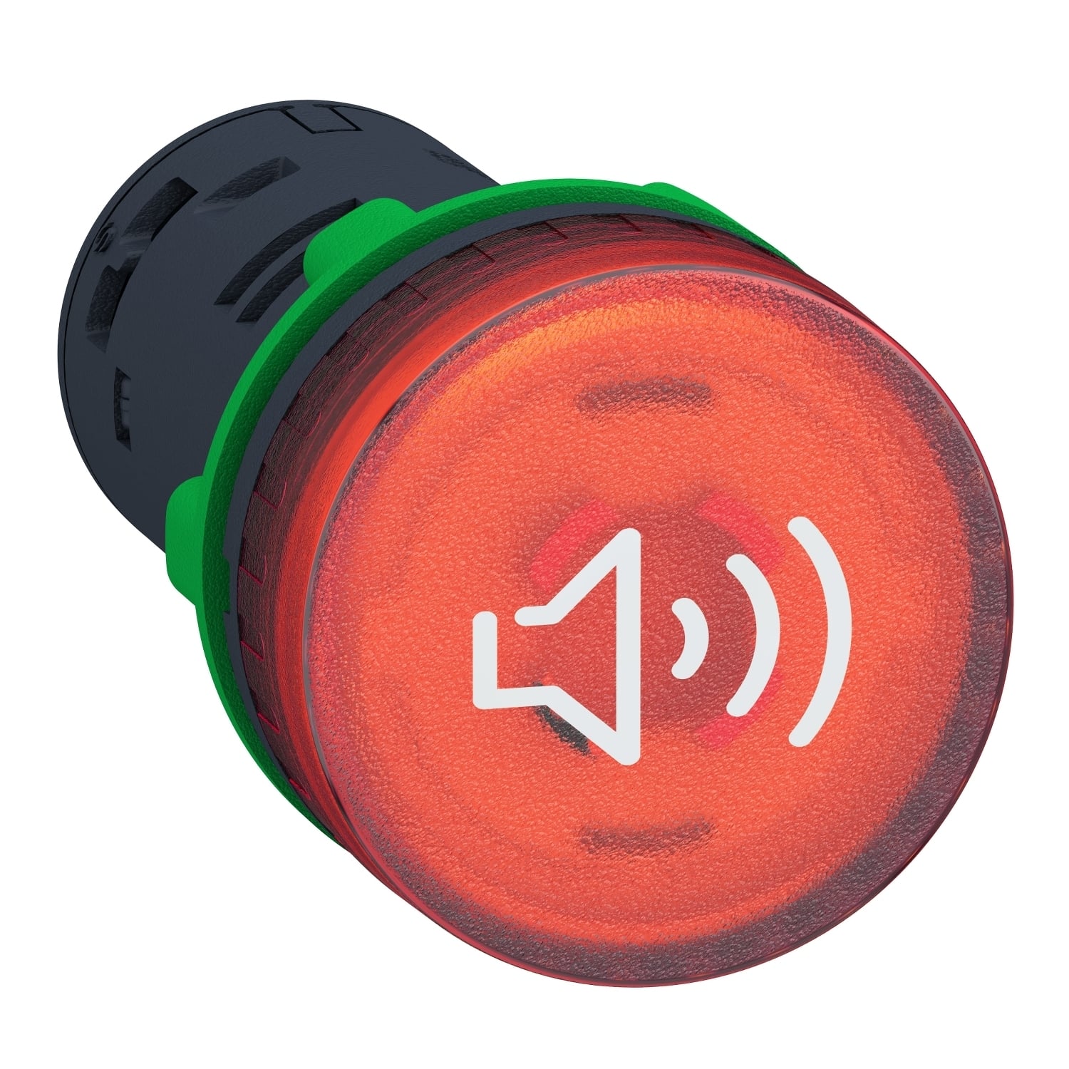 Annunciator, Harmony XB5, Illuminated buzzer, plastic, red, 22mm, continuous or intermittent tone, 110...120V AC DC