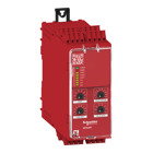 Safety module, Harmony Safety Automation, Cat.4, features XPSUAK + delayed outputs, 24v AC/DC, spring
