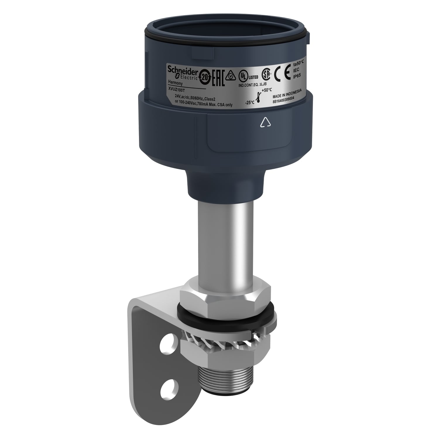 Fixing metal bracket with 100mm aluminium pole for modular tower lights, Harmony XVU, black, 60mm