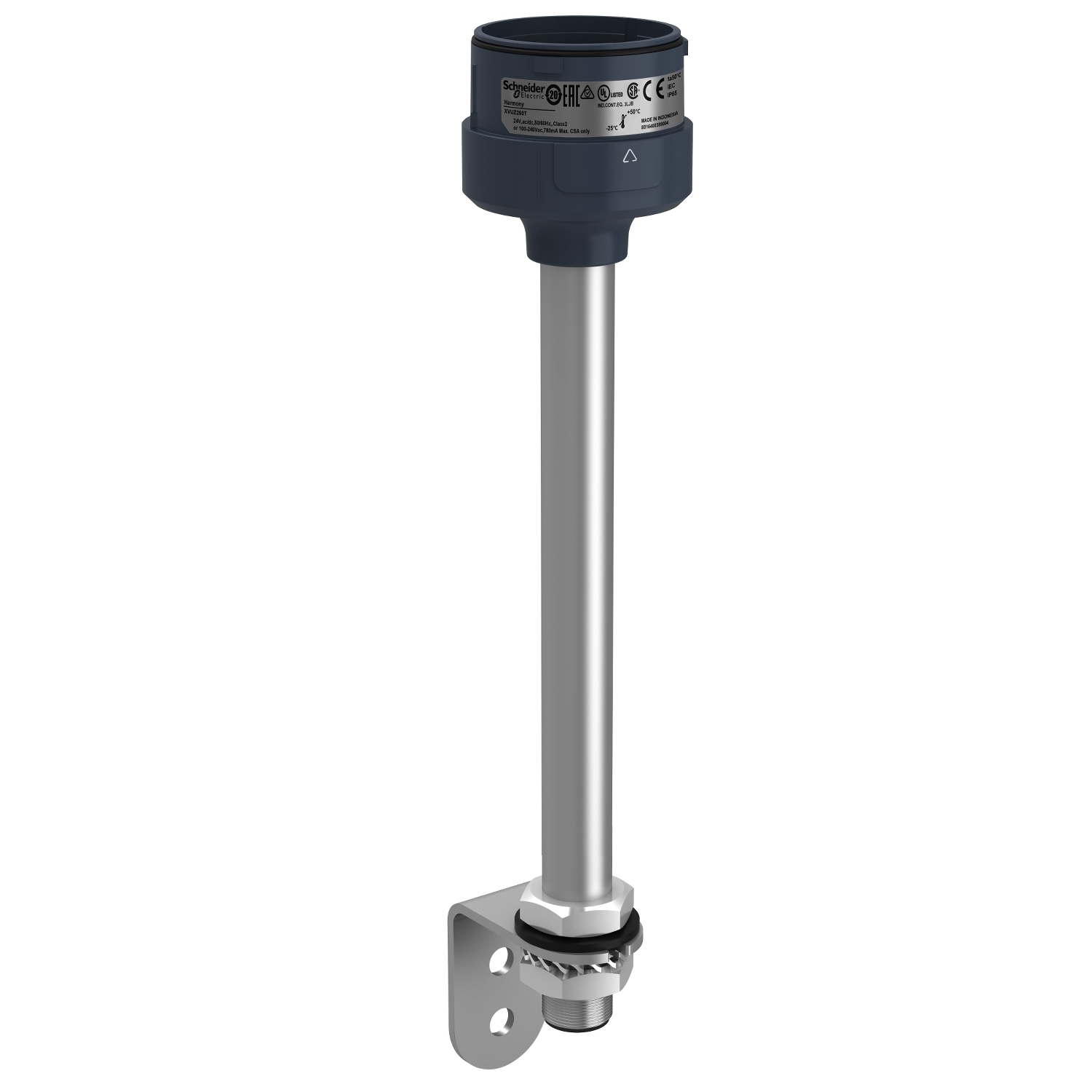 Fixing metal bracket with 250mm aluminium pole for modular tower lights, Harmony XVU, black, 60mm