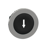 Harmony XB4, Flush mounted push button head, metal, black, 30, spring return, marked DOWN ARROW