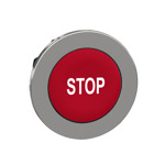 Head for non illuminated push button, Harmony XB4, flush mounted red flush caps pushbutton white marked "STOP"