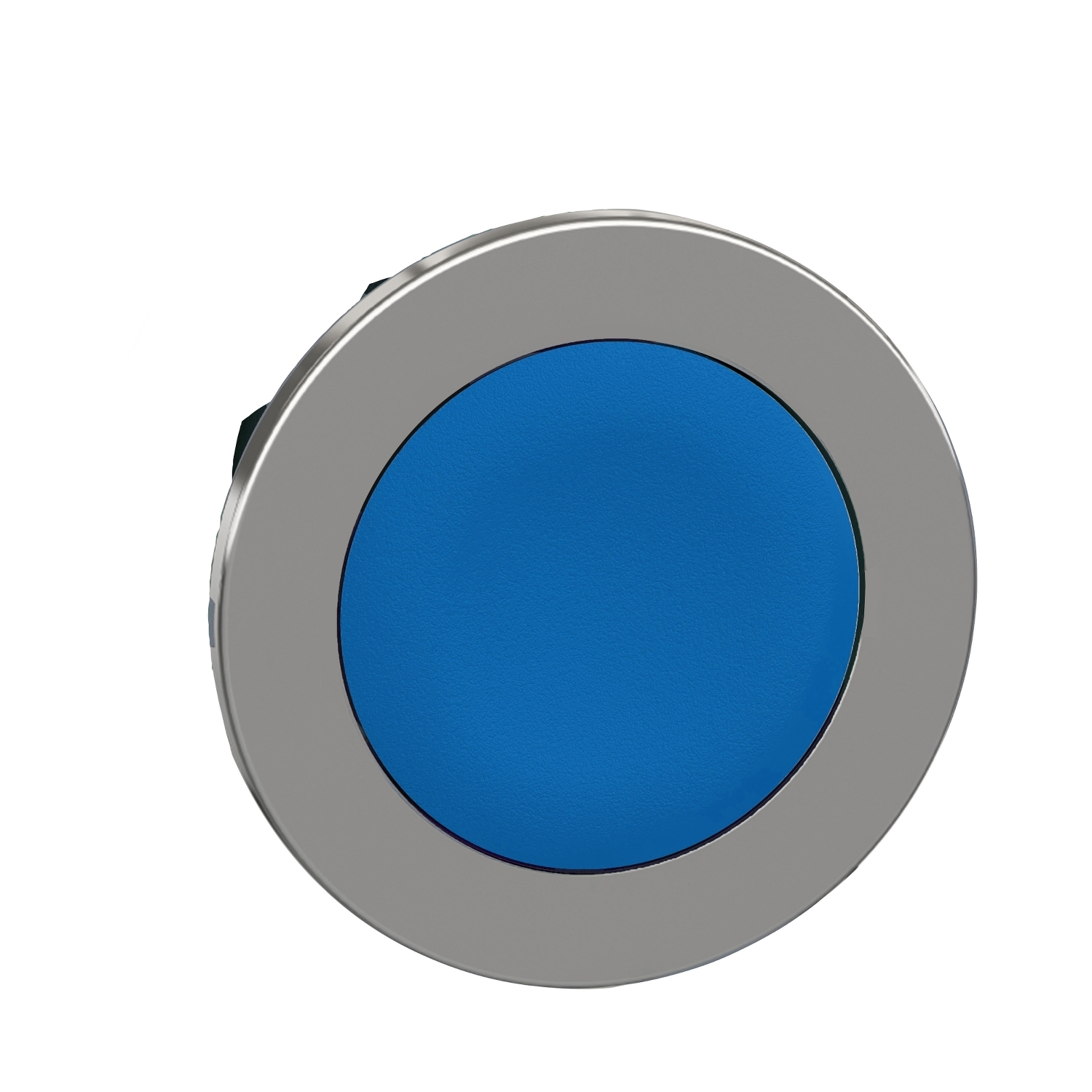 Flush mounted push button head, Harmony XB4, metal, blue, 30mm, spring return, unmarked