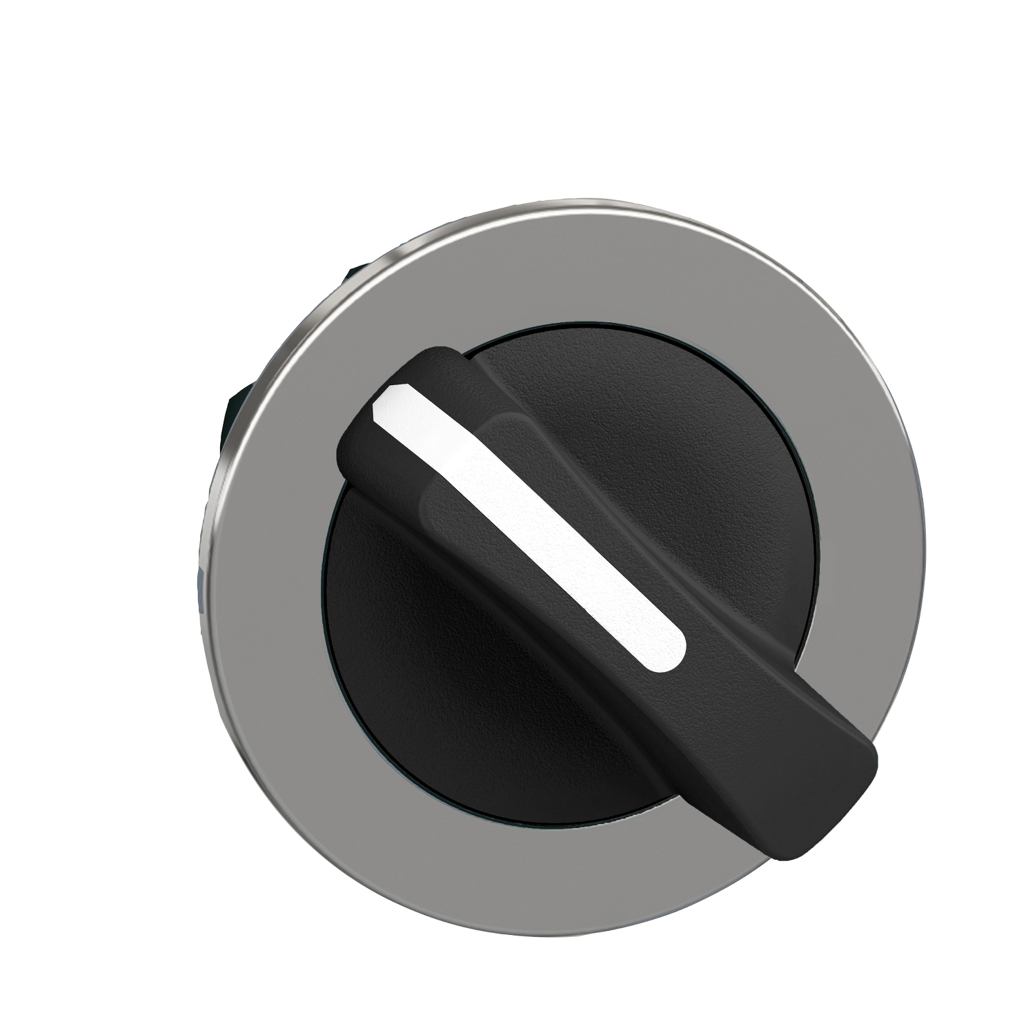 Flush mounted selector switch head, Harmony XB4, metal, black, 30mm, 2 positions, stay put