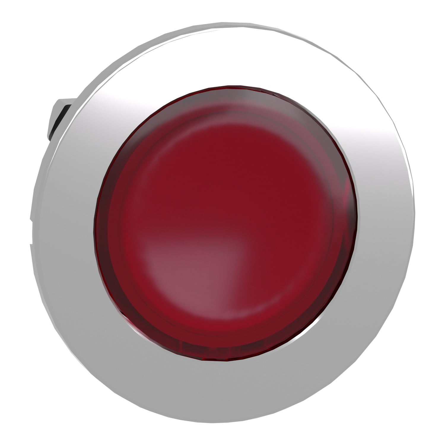 Head for pilot light, Harmony XB4, flush mounted, red, 30mm, with plain lens, universal LED