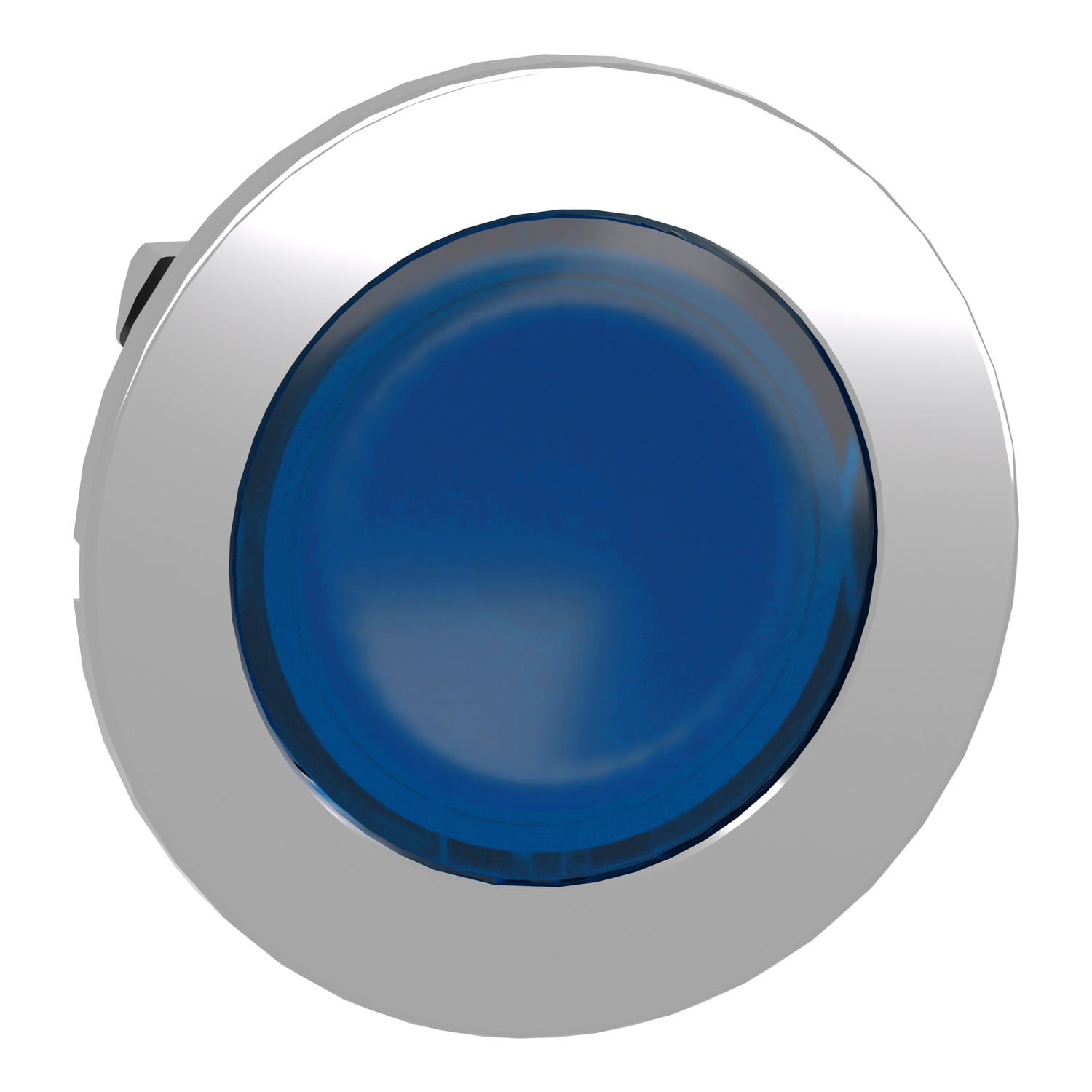 Head for pilot light, Harmony XB4, metal, blue flush mounted, 30mm, universal LED, plain lens