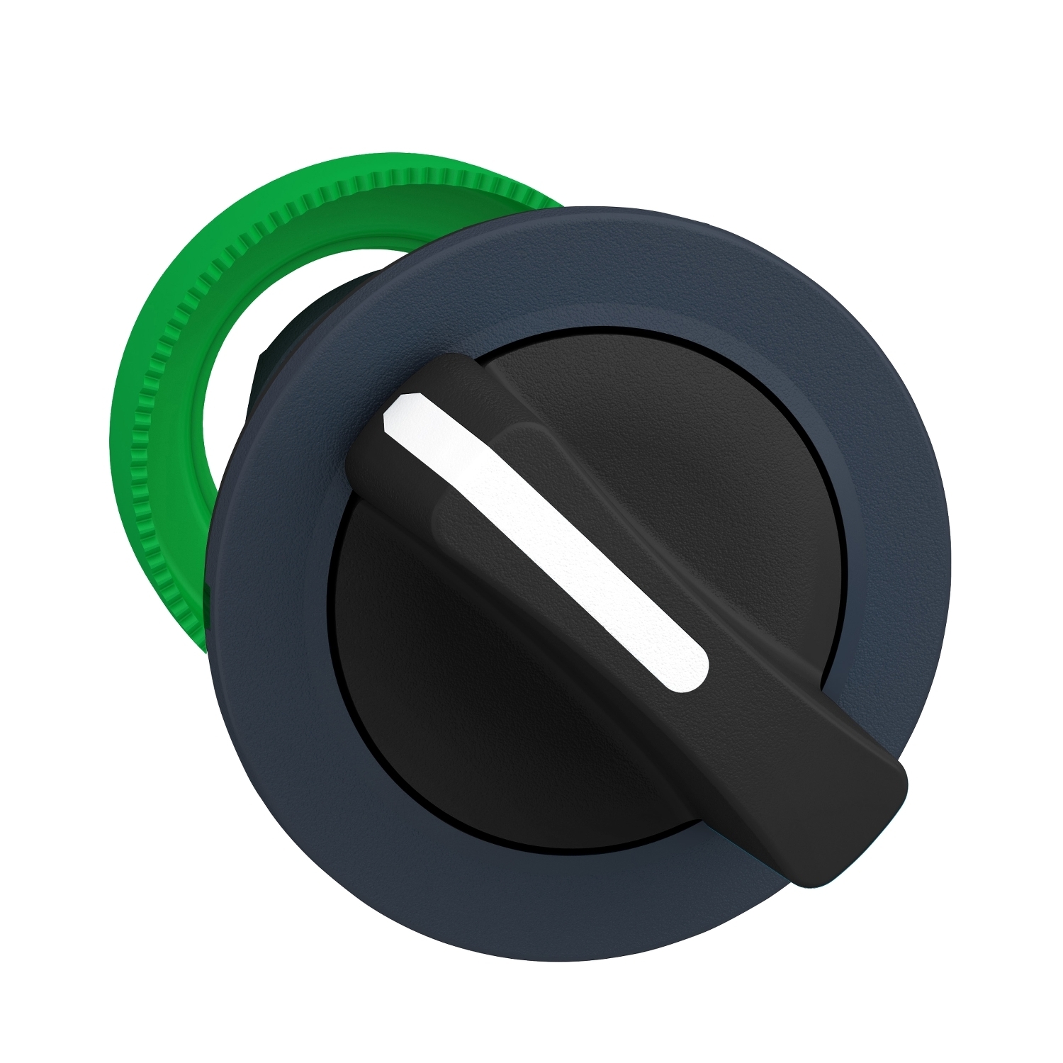 Flush mounted selector switch head, Harmony XB5, plastic, black, 30mm, 2 positions, stay put