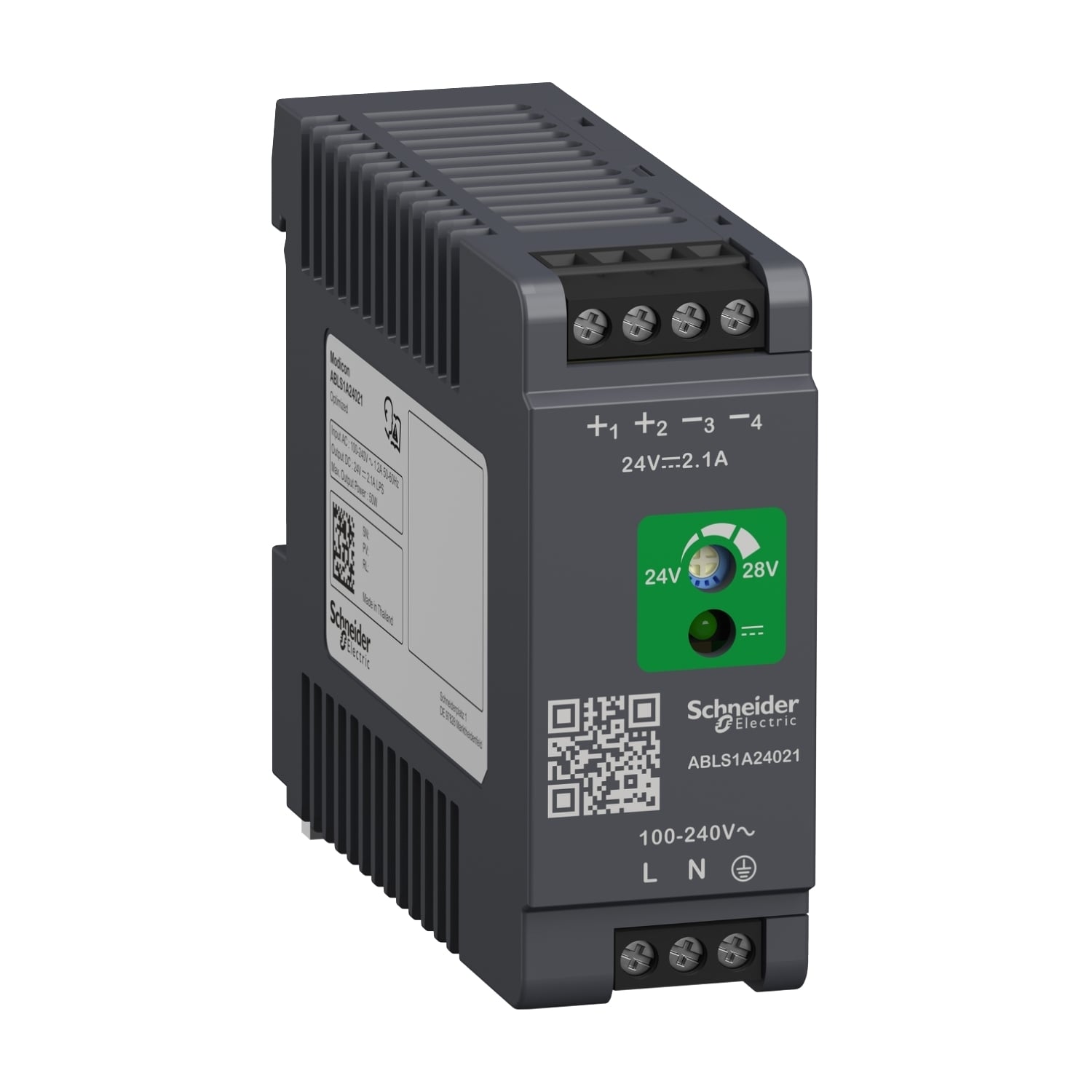 Regulated Power Supply, 100 to 240V AC, 24V, 2.1A, single phase, Optimized