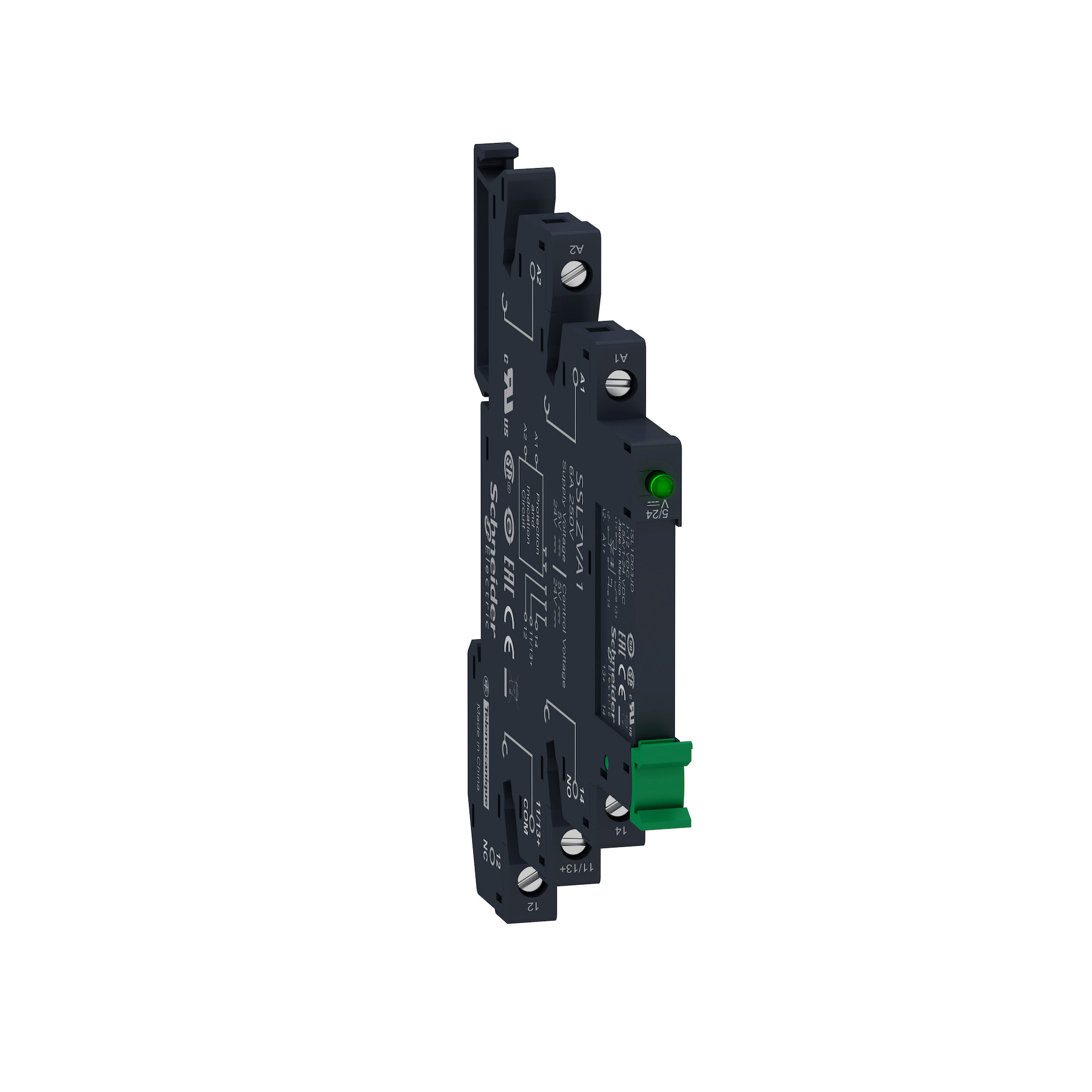 Harmony, Solid state relay pre assembled, 0.1 A, DC switching, screw sockets, input 412 V DC, output 1...48 V DC