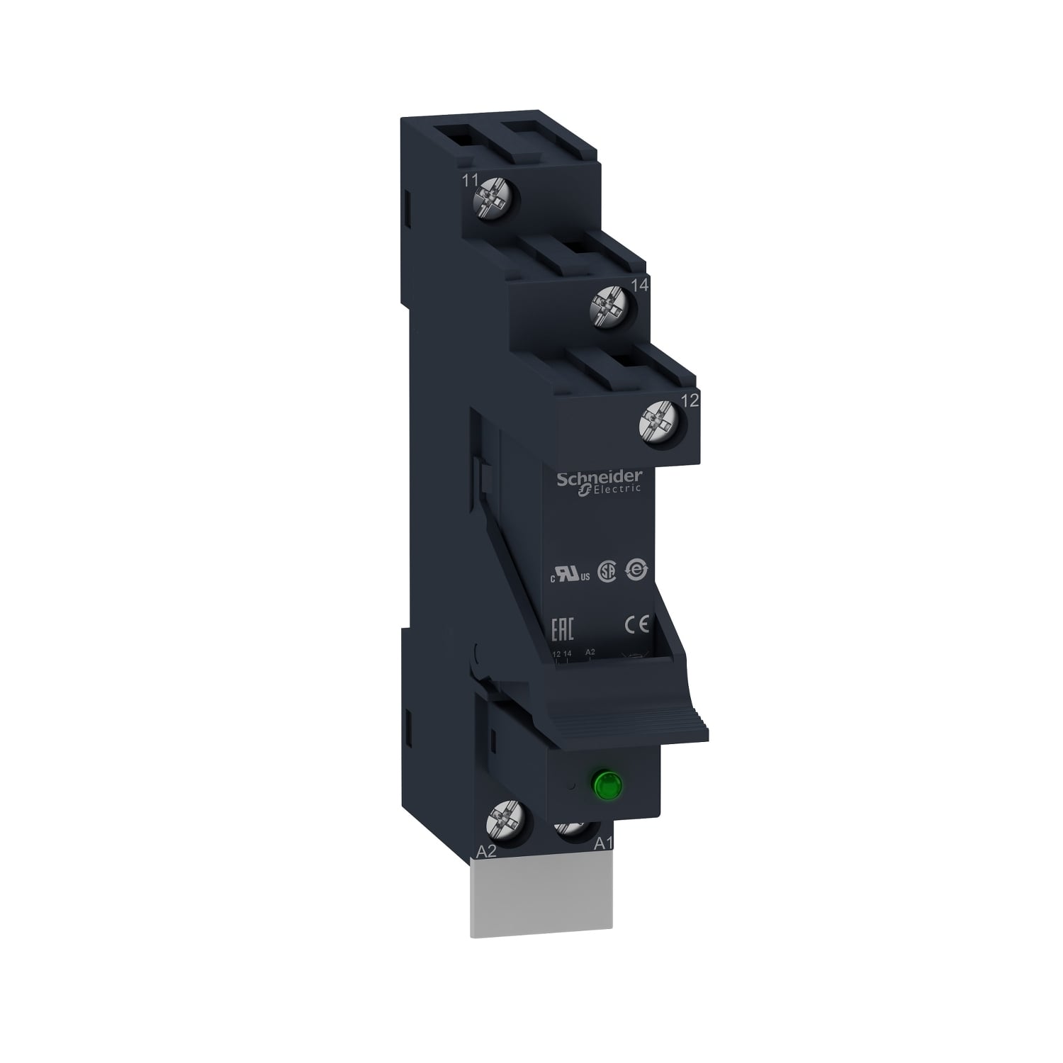 Interface plug-in relay, Harmony electromechanical relays, pre-assembled, 12A, 1CO, with LED, 24V DC