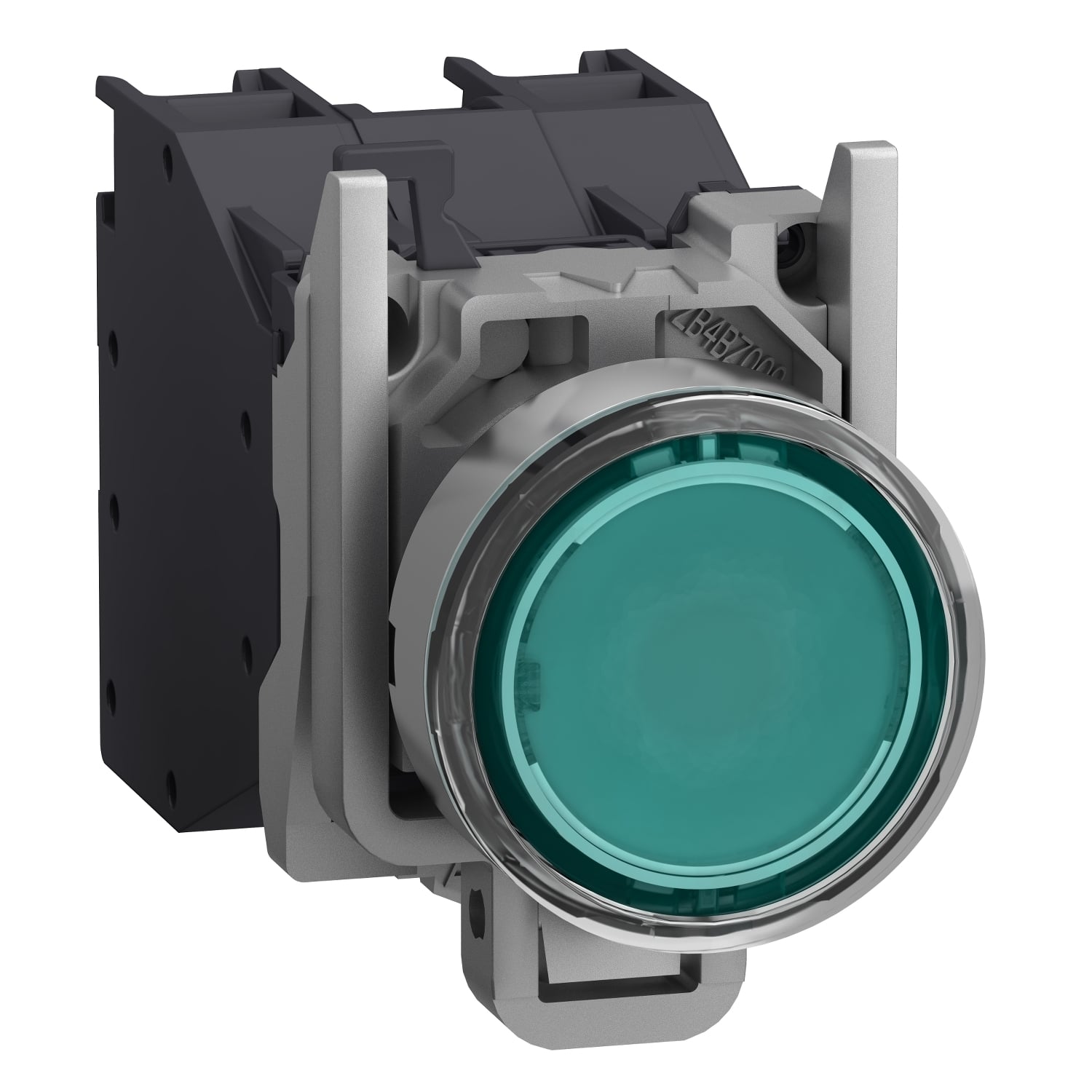 XB4BP383BM5GEX Harmony XB4 Series Flush, 1.18 in H x 1.82 in W x 2.83 in D x 0.87 in Dia, 1NO contact operator, Green