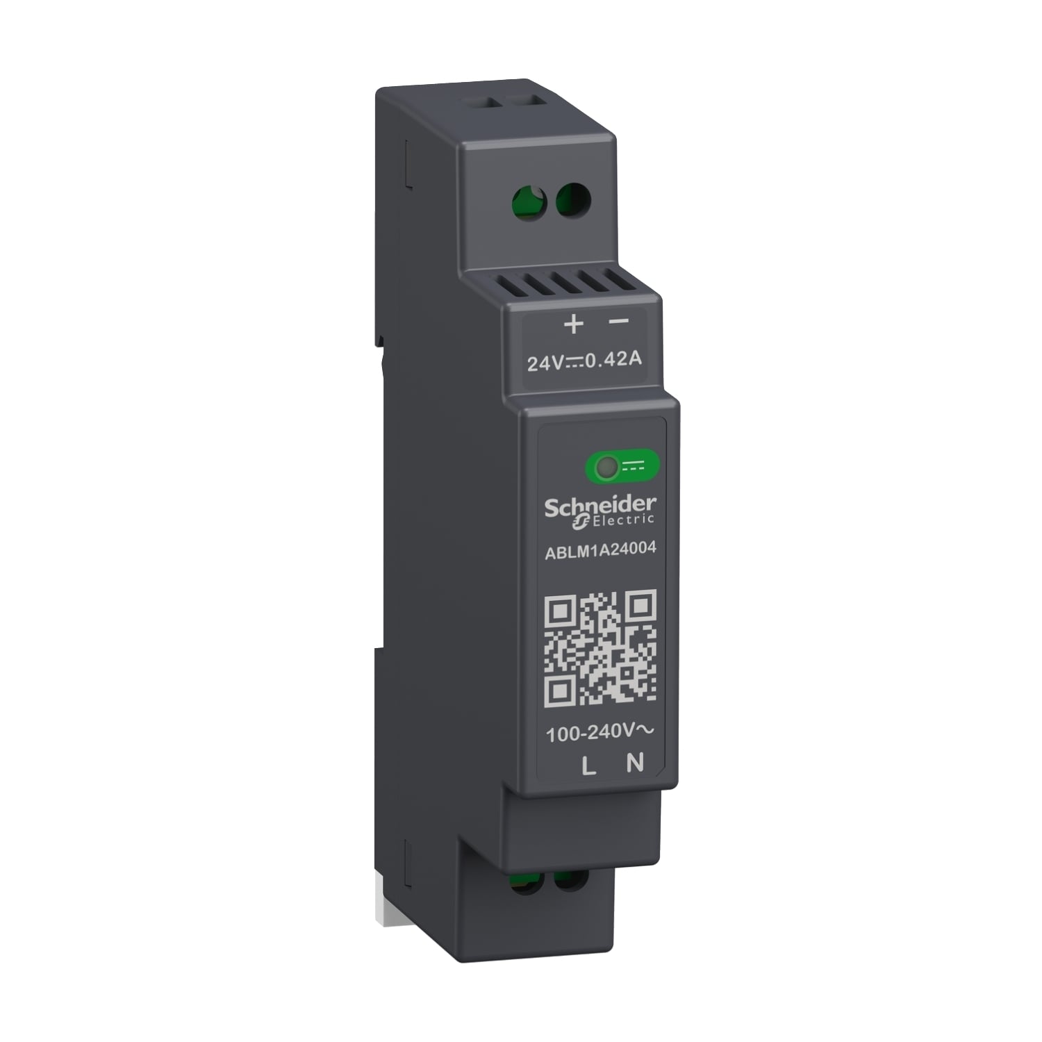 Regulated Power Supply, 100 to 240V AC, 24V, 0.4A, single phase, Modular
