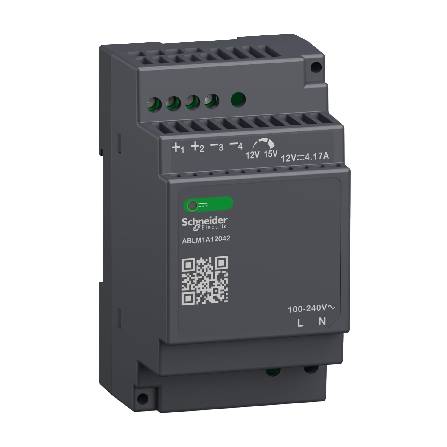 Regulated Power Supply, 100 to 240V AC, 12V, 4.2A, single phase, Modular