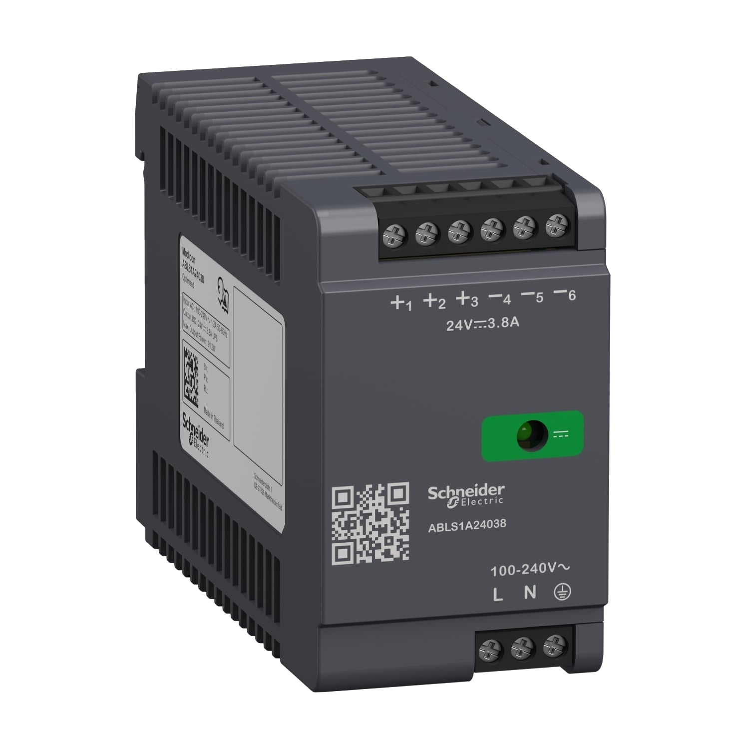 Regulated Power Supply, 100 to 240V AC, 24V, 3.8A, single phase, Optimized