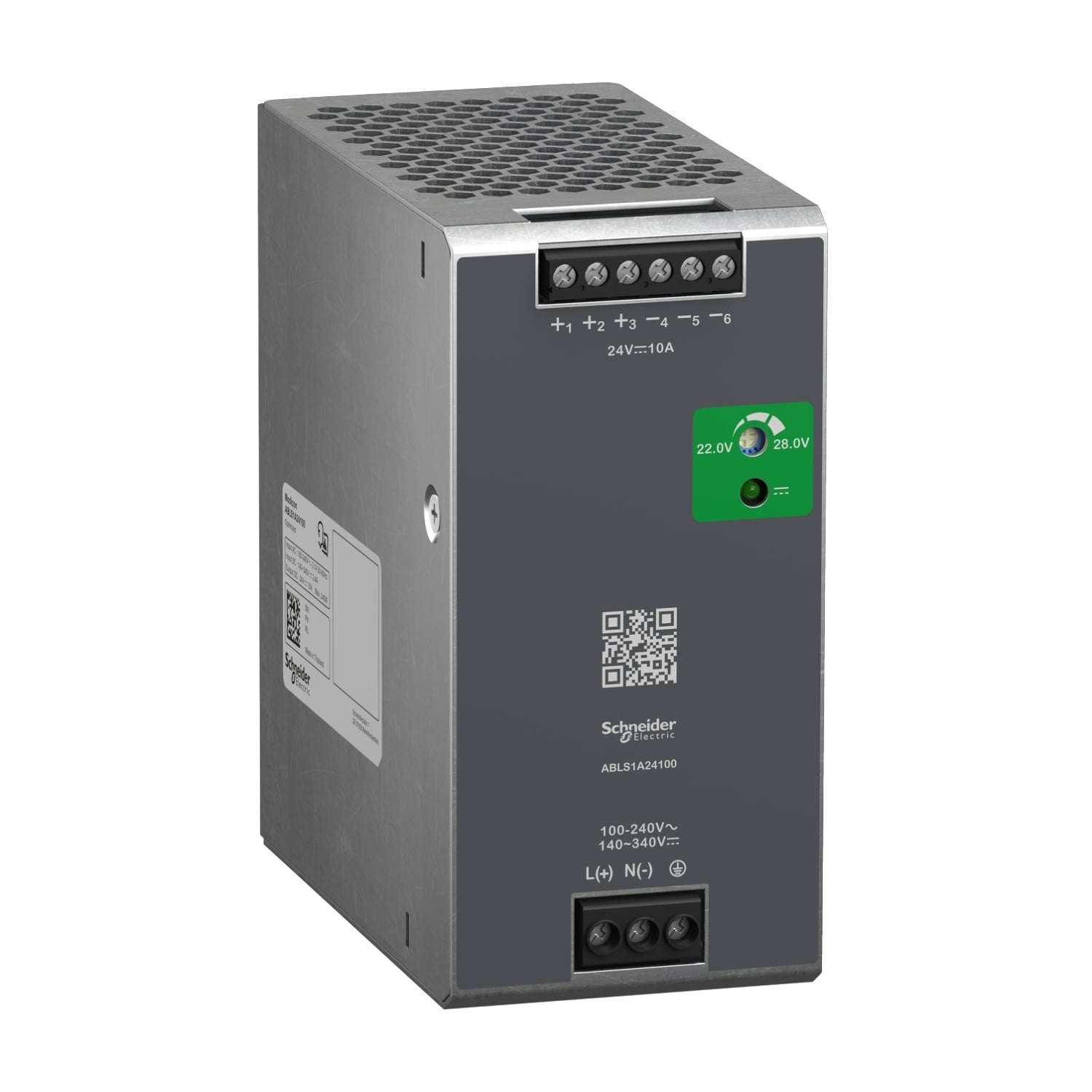 Regulated Power Supply, 100 to 240V AC, 24V, 10A, single phase, Optimized