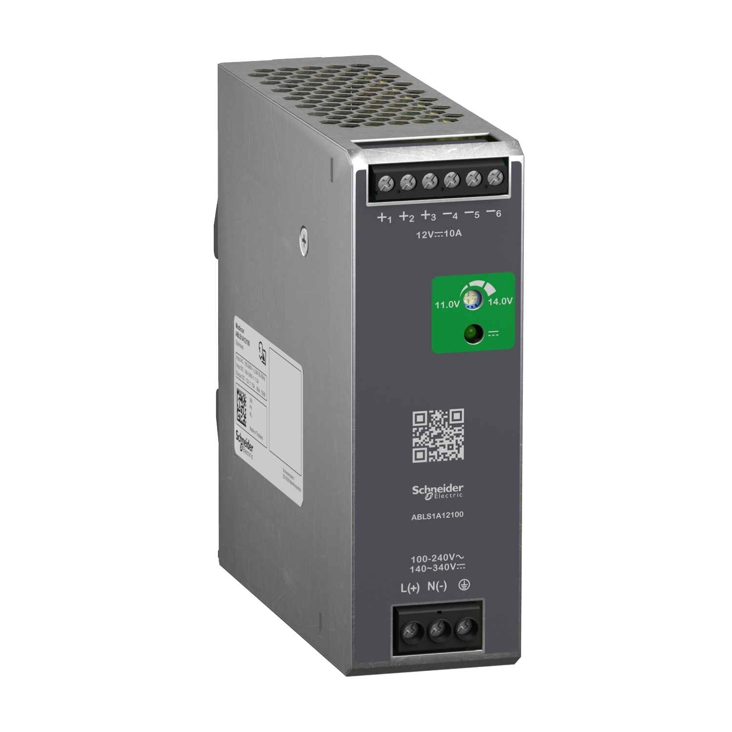 Regulated Power Supply, 100 to 240V AC, 12V, 10A, single phase, Optimized