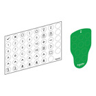 Front label, Harmony Pocket Remote, cover with legend option, marking accessory, polyester, white/green