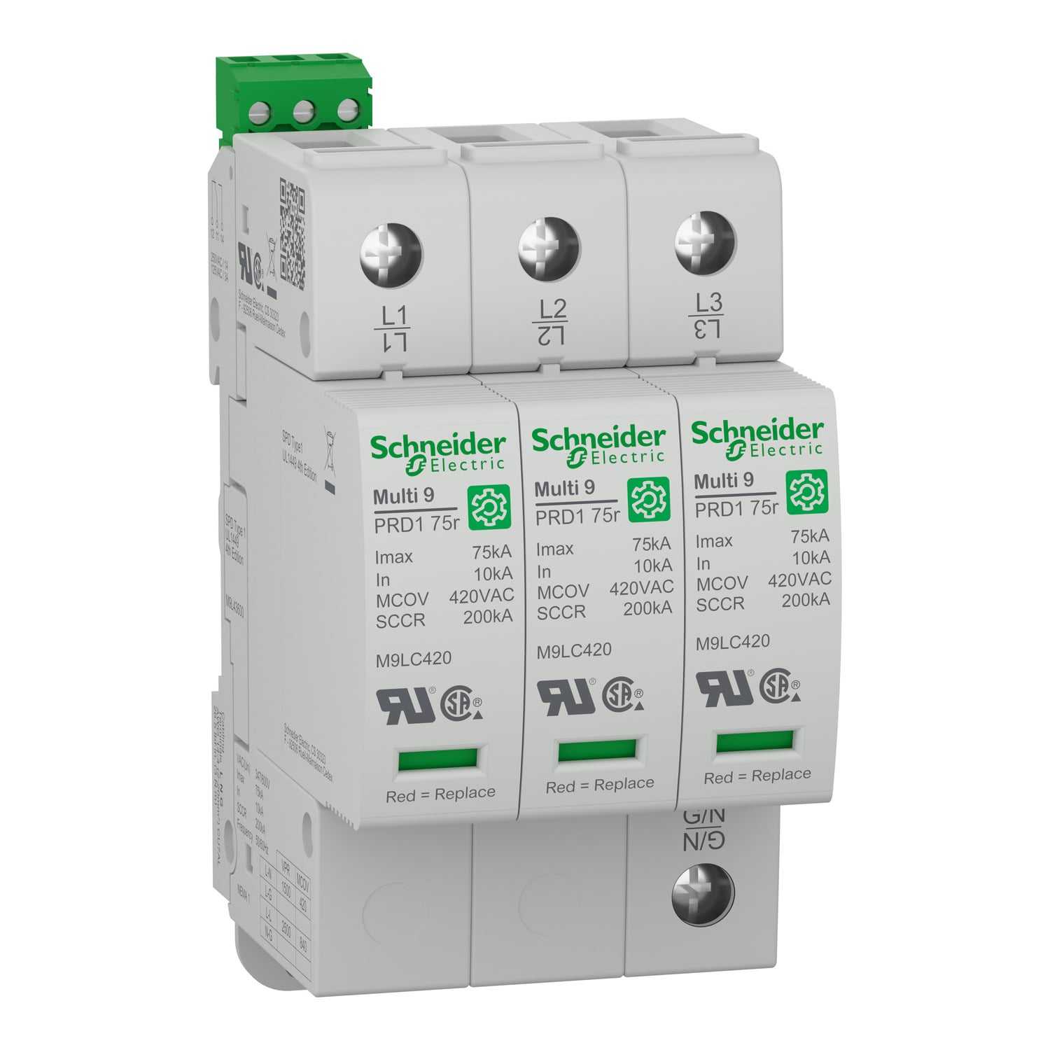 surge arrester, Multi9 PRD1 75r, 3P, 347/600 V