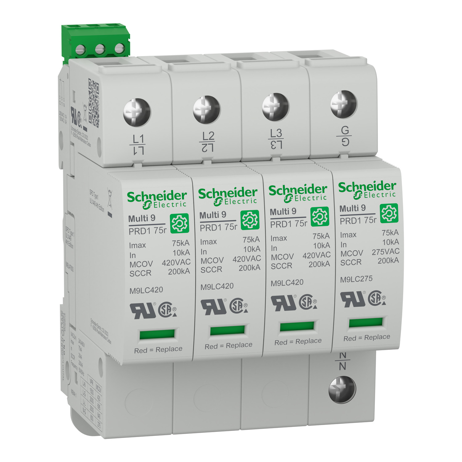 surge arrester, Multi9 PRD1 75r, 4P, 347/600 V