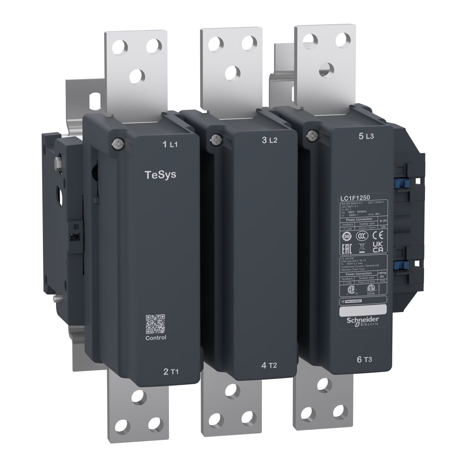 contactor, TeSys F, 3P(3NO), AC-1, <=690V 1260 A, coil 110V AC