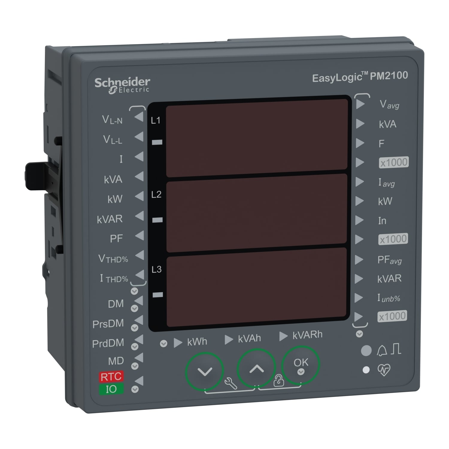 EasyLogic PM2120, Power & Energy meter, up to the 15th harmonic, LED display, RS485, class 1