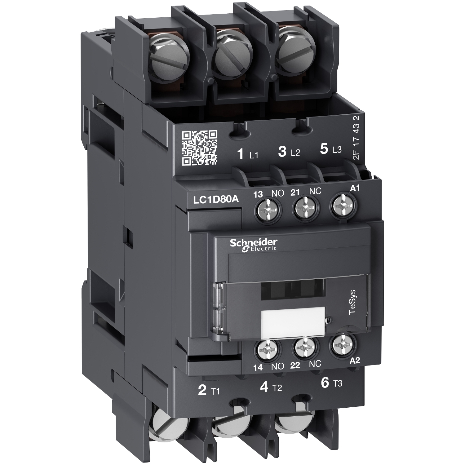 Contactor, TeSys Deca, 3P(3 NO), AC-3/AC-3e, <=440V, 66A, 208V AC 60Hz coil, lugs-ring terminals