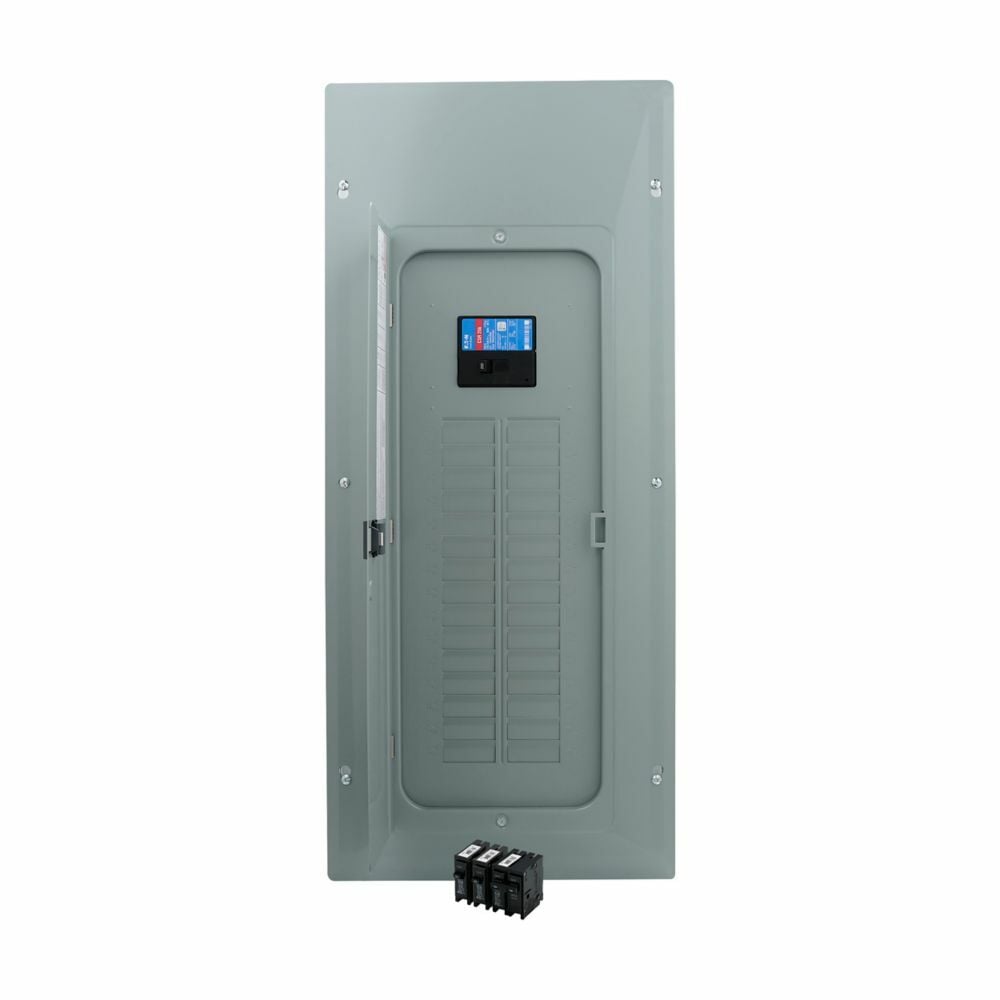 Value pack,Plug-on neutral main circuit breaker loadcenter,200A,X6,Aluminum,Cover included,NEMA 1,Metallic,22kAIC,CSR,60 circuits,Single pole,30 spaces,Two hots, a neutral, and a ground,Single-phase,#6-2/0 AWG Cu/Al,Gray,Combination,NEMA 1,