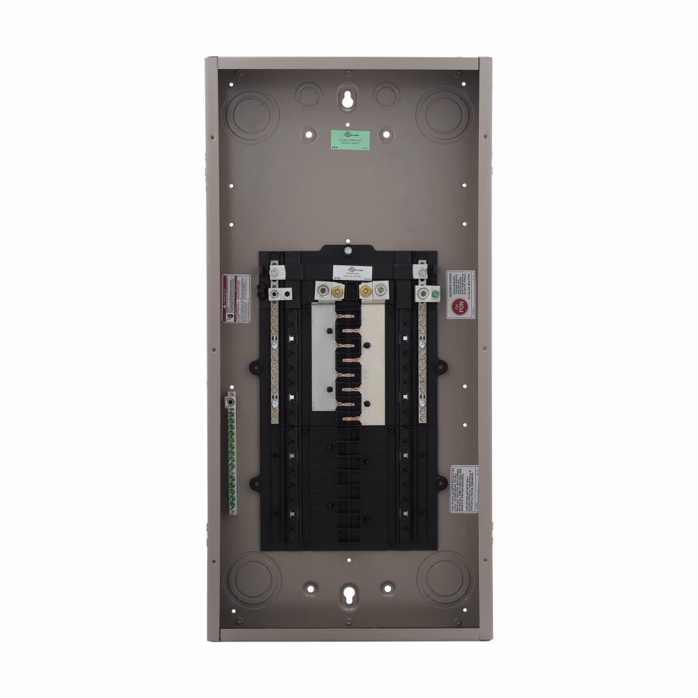 Eaton CH main lug loadcenters,PON,CH,200A,X5,Copper,!,NEMA 1 indoor,Steel,25 kAIC,32,16,3,Single-phase,120/240 V,#4 AWG-300 kcmil
