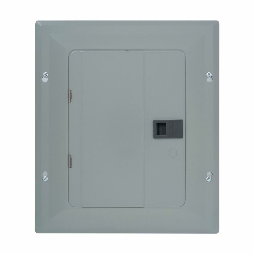 Plug-on neutral main circuit breaker loadcenter,100A,X1,Aluminum,Cover included,NEMA 1,Metallic,22kAIC,BR2100,24 circuits,Single pole,12 spaces,Two hots, a neutral, and a ground,Single-phase,#6-1/0 AWG Cu/Al,Combination,NEMA 1,1,Type BR 1-i