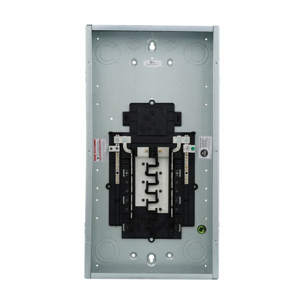 Eaton BR convertible loadcenter,Convertible,200 A,X4,Aluminum,Cover included,NEMA 1,Metallic,10 kAIC,CSR,Combination,24 Circuits,Single-pole,12 Spaces,Two hots, a neutral, and a ground,Single-phase,Type BR 1-inch breakers,120/240 V