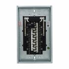 Eaton BR main breaker loadcenter, Plug-on neutral main circuit breaker loadcenter, 100 A, X3, Aluminum, Cover included, NEMA 1, Metallic, 10kAIC, BR2100, 40 circuits, Single pole, 20 spaces, Two hots, a neutral, and a ground, Single-phase