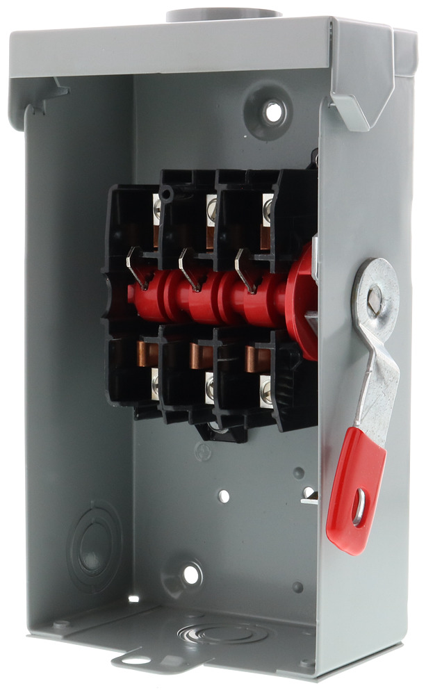  LOW VOLTAGE VBII DOUBLE-BREAK ENCLOSED SAFETY SWITCH. SERIES A 3-POLE 3-WIRE NON-FUSED GENERAL DUTY SWITCH. RATED 240V 60A. SPECIAL FEATURES NEMA TYPE 3R OUTDOOR ENCLOSURE.