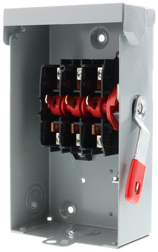  LOW VOLTAGE VBII DOUBLE-BREAK ENCLOSED SAFETY SWITCH. SERIES A 3-POLE 3-WIRE NON-FUSED GENERAL DUTY SWITCH. RATED 240V 60A. SPECIAL FEATURES NEMA TYPE 1 INDOOR ENCLOSURE.
