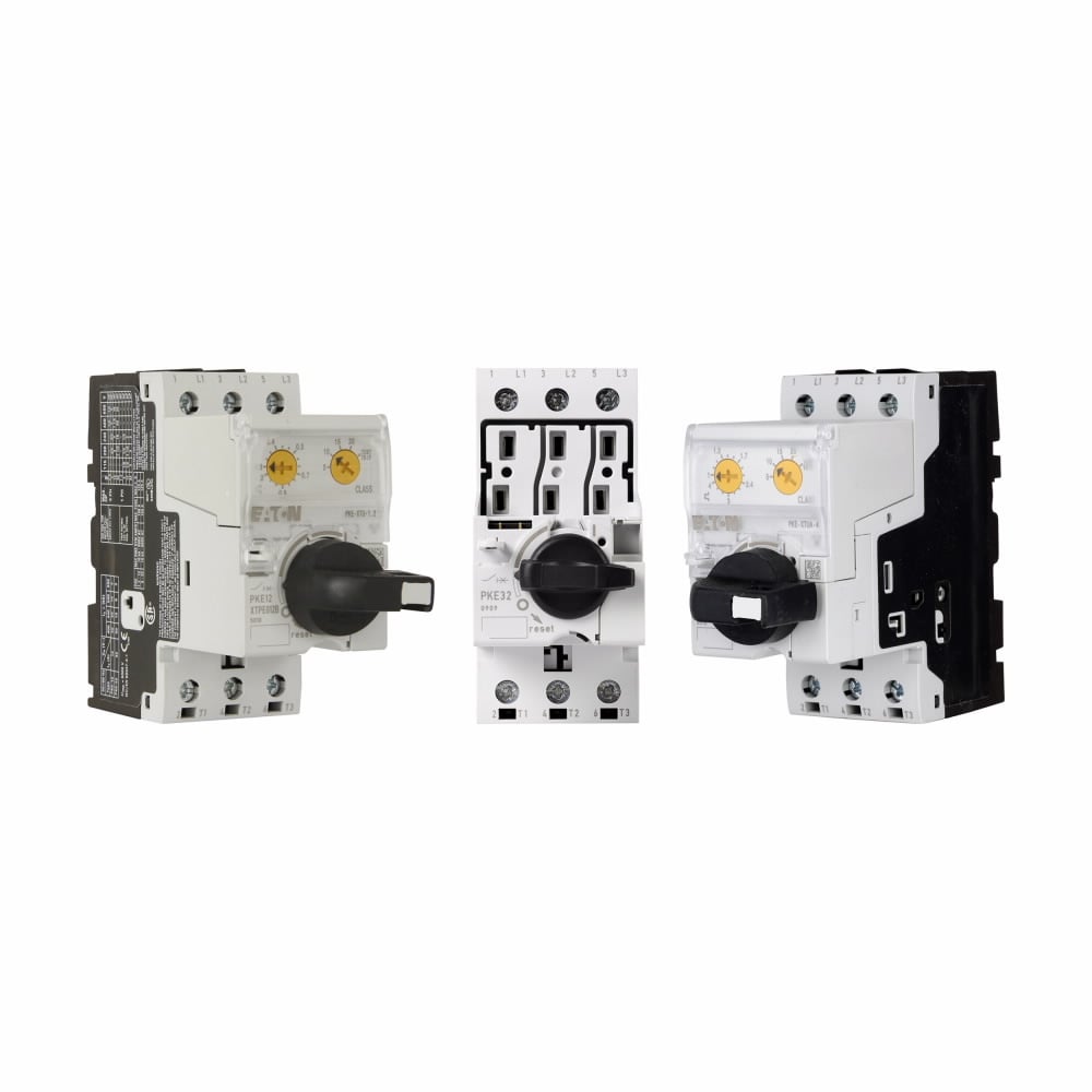 Eaton XT IEC FVNR Manual Combination Motor Controller, Factory assembled, B-frame 45mm MMP, Combined with a 45 mm C-frame, 18 to 32A IEC contactor, Short circuit release: 350A, 110V/50 Hz, 120V/60 Hz coil, 1NO-1NC, Three-phase, 25A,110V/50