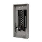 LOW VOLTAGE PLUG-ON NEUTRAL READY PRO SERIES ASSEMBLED LOAD CENTER. MAIN BREAKER WITH 30 1-INCH SPACES ALLOWING MAX 48 CIRCUITS. 1-PHASE 3-WIRE SYSTEM RATED 120/240V (200A) 22KAIC. SPECIAL FEATURES COPPER BUS, GREY TRIM NEMA TYPE 1ENCLOSURE FOR INDOOR USE.