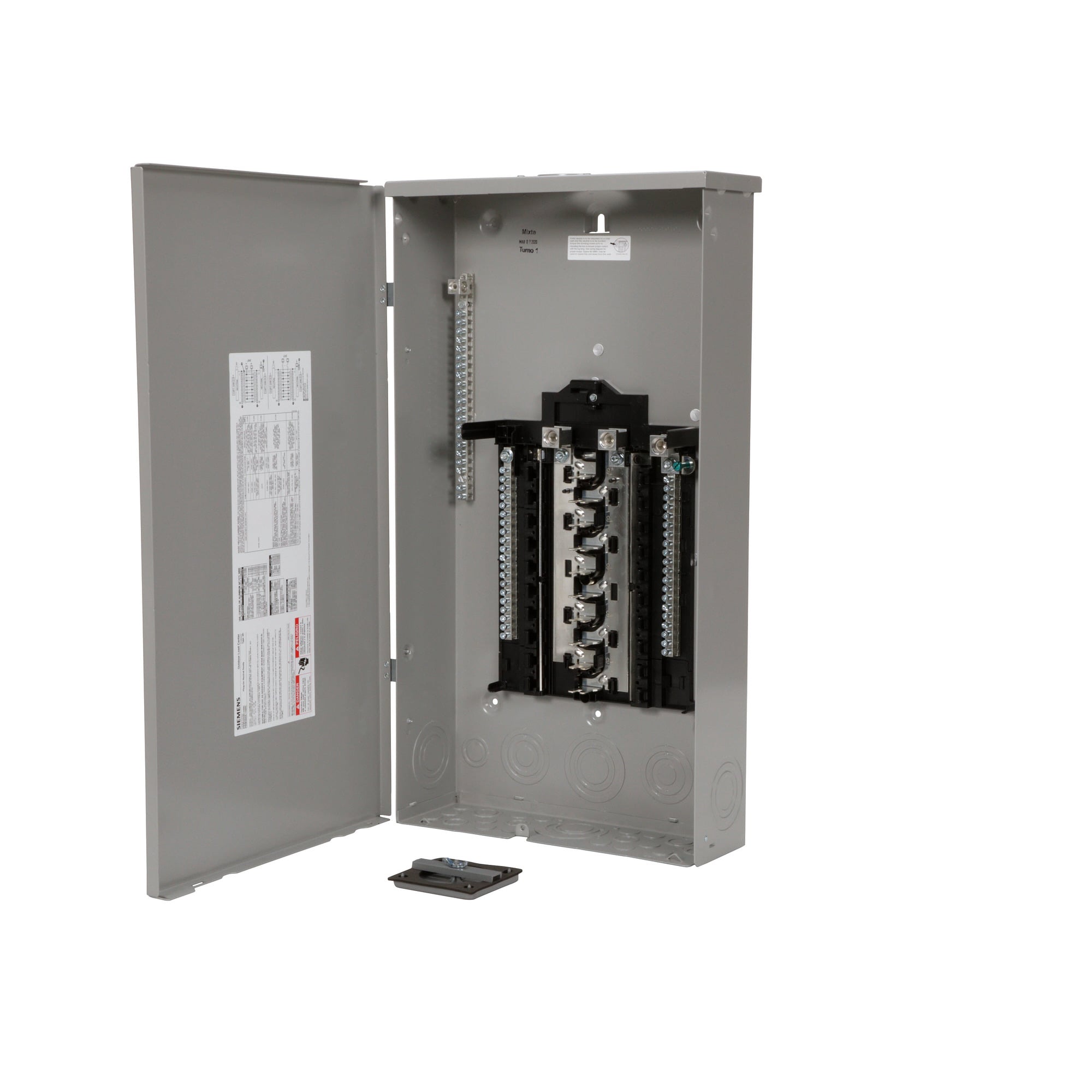 LOW VOLTAGE PLUG-ON NEUTRAL READY PRO SERIES ASSEMBLED LOAD CENTER. MAIN LUG WITH 20 1-INCH SPACES ALLOWING MAX 40 CIRCUITS. 1-PHASE 3-WIRE SYSTEM RATED 120/240V (200A) 100KAIC. SPECIAL FEATURES COPPER BUS, GREY TRIM NEMA TYPE 3R ENCLOSURE FOR OUTDOOR USE.