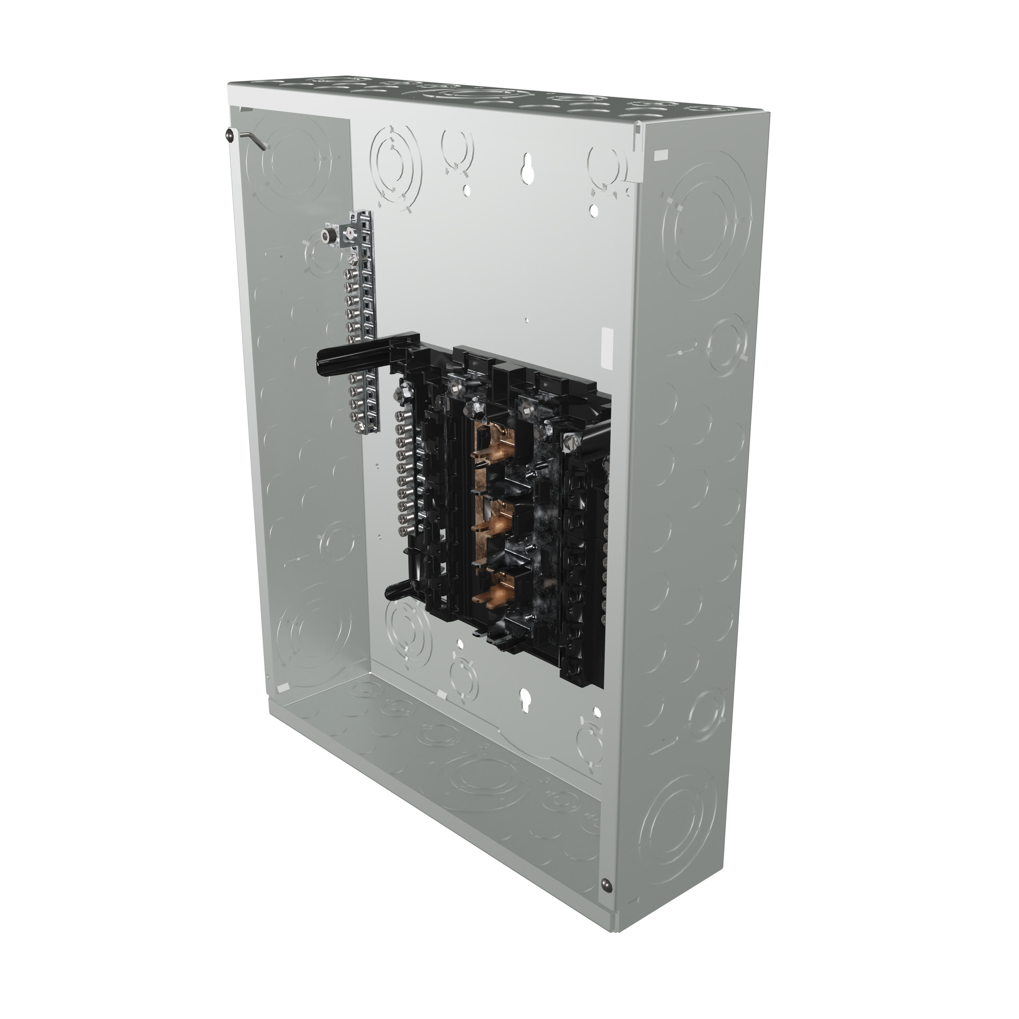  LOW VOLTAGE PLUG-ON NEUTRAL READY STANDARD SERIES ASSEMBLED LOAD CENTER. MAIN LUG WITH 12 1-INCH SPACES ALLOWING MAX 24 CIRCUITS. 1-PHASE 3-WIRE SYSTEMRATED 120/240V (125A) 100KAIC. SPECIAL FEATURES ALUMINUM BUS, GREY TRIM NEMA TYPE 1 ENCLOSURE FOR INDOOR USE.