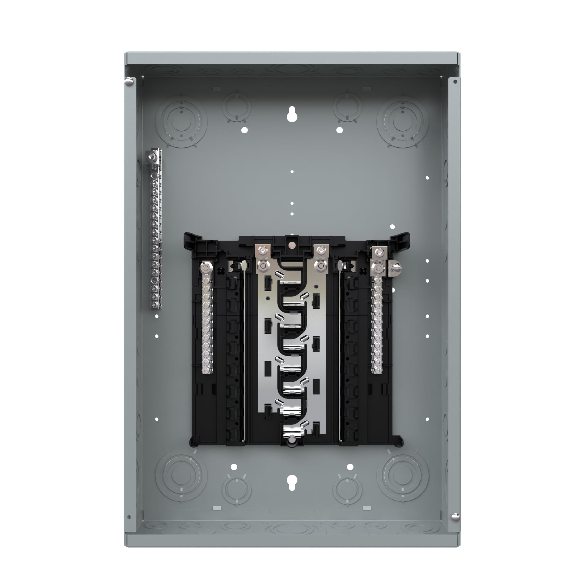  LOW VOLTAGE PLUG-ON NEUTRAL READY STANDARD SERIES ASSEMBLED LOAD CENTER. MAIN LUG WITH 16 1-INCH SPACES ALLOWING MAX 32 CIRCUITS. 1-PHASE 3-WIRE SYSTEMRATED 120/240V (125A) 100KAIC. SPECIAL FEATURES ALUMINUM BUS, GREY TRIM NEMA TYPE 1 ENCLOSURE FOR INDOOR USE.