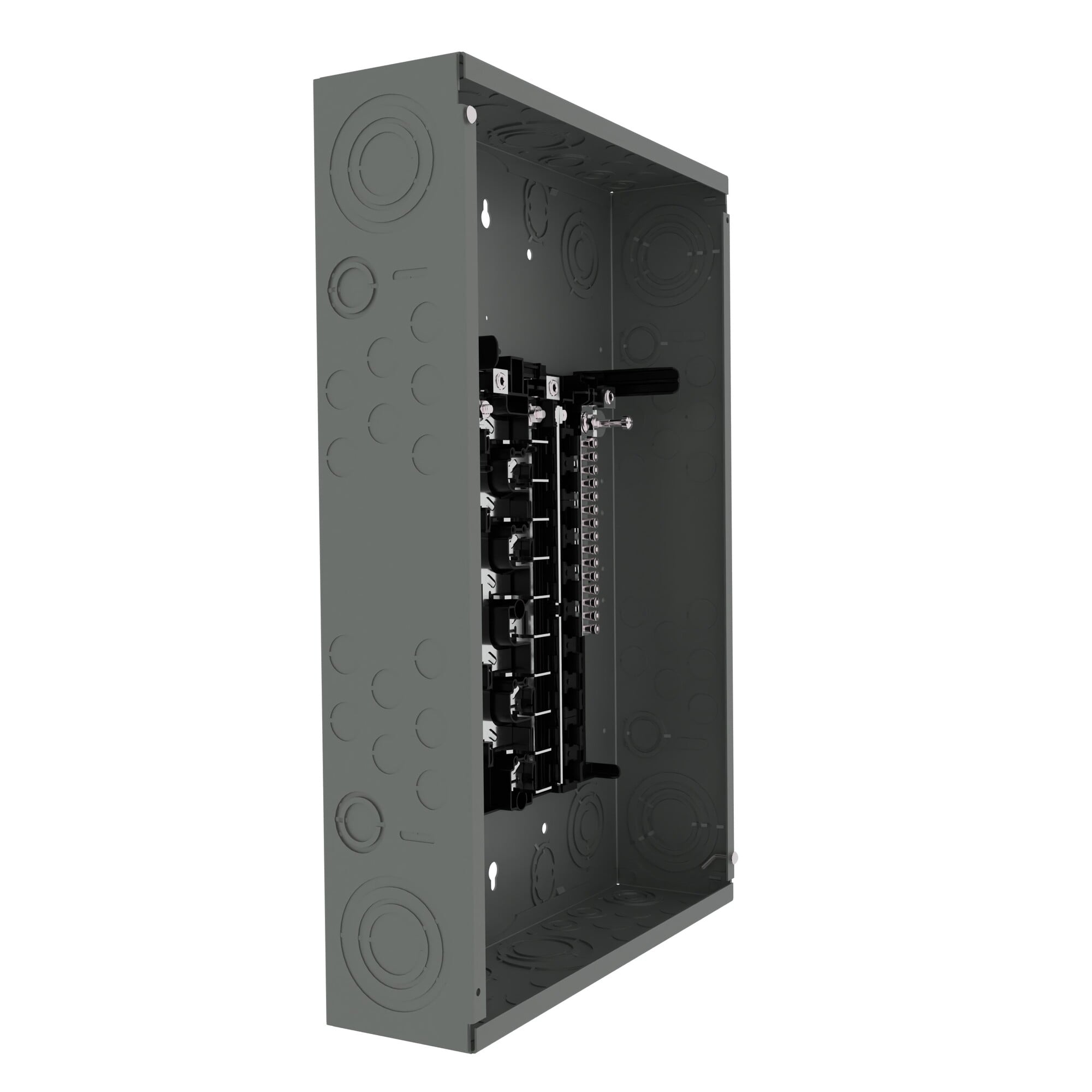  LOW VOLTAGE PLUG-ON NEUTRAL READY STANDARD SERIES ASSEMBLED LOAD CENTER. MAIN LUG WITH 20 1-INCH SPACES ALLOWING MAX 20 CIRCUITS. 1-PHASE 3-WIRE SYSTEMRATED 120/240V (125A) 100KAIC. SPECIAL FEATURES ALUMINUM BUS, GREY TRIM NEMA TYPE 1 ENCLOSURE FOR INDOOR USE.
